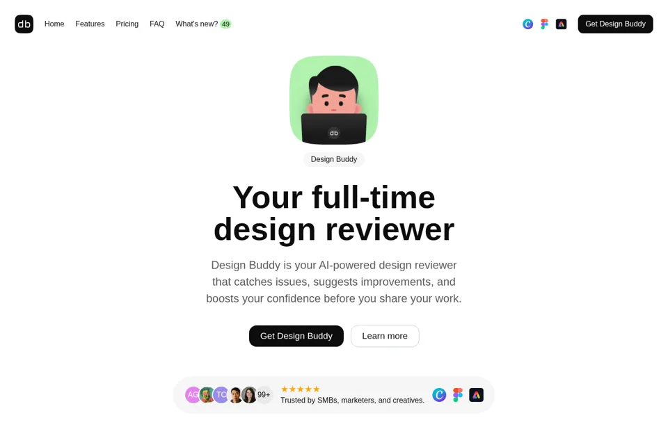 Aperçu de la landing page