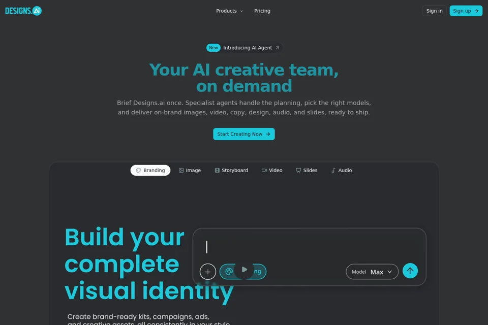 Aperçu de la landing page