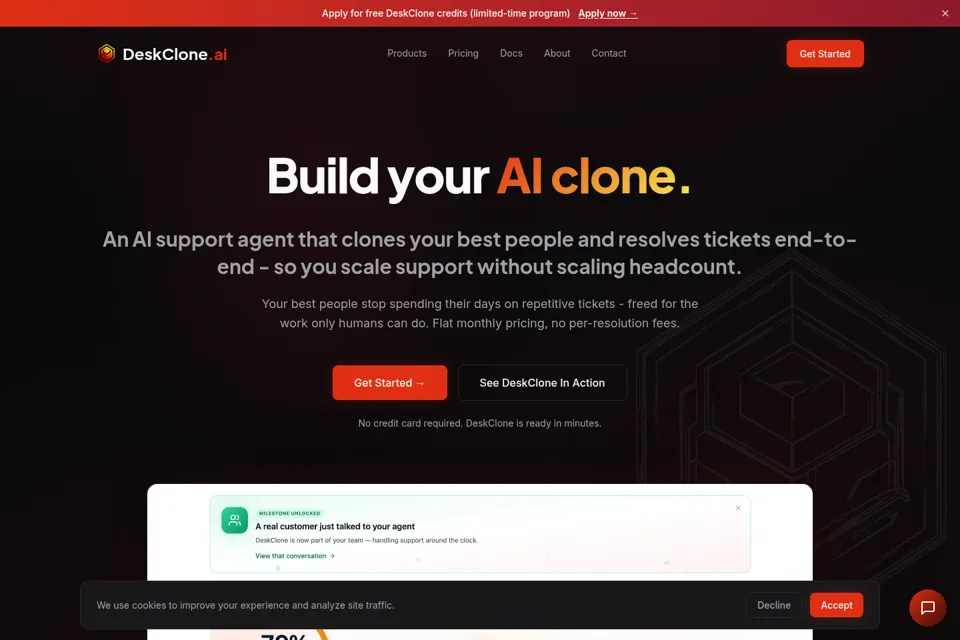 Aperçu de la landing page