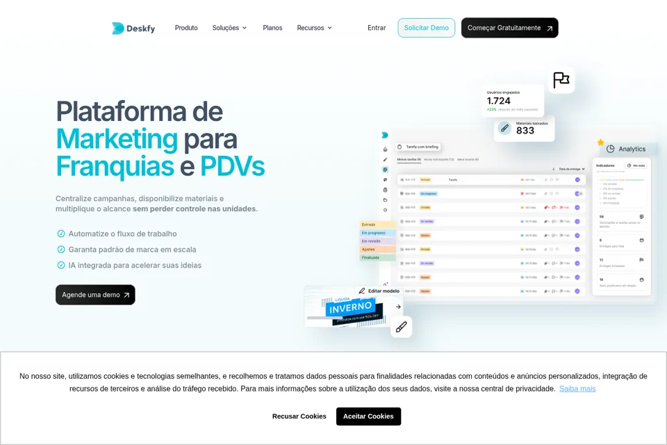 Aperçu de la landing page