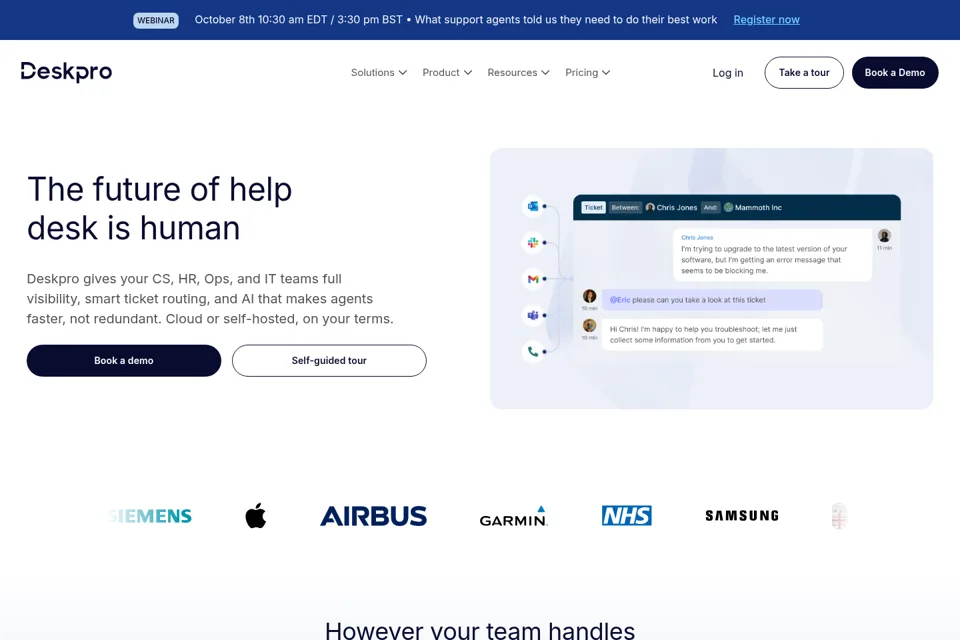 Aperçu de la landing page