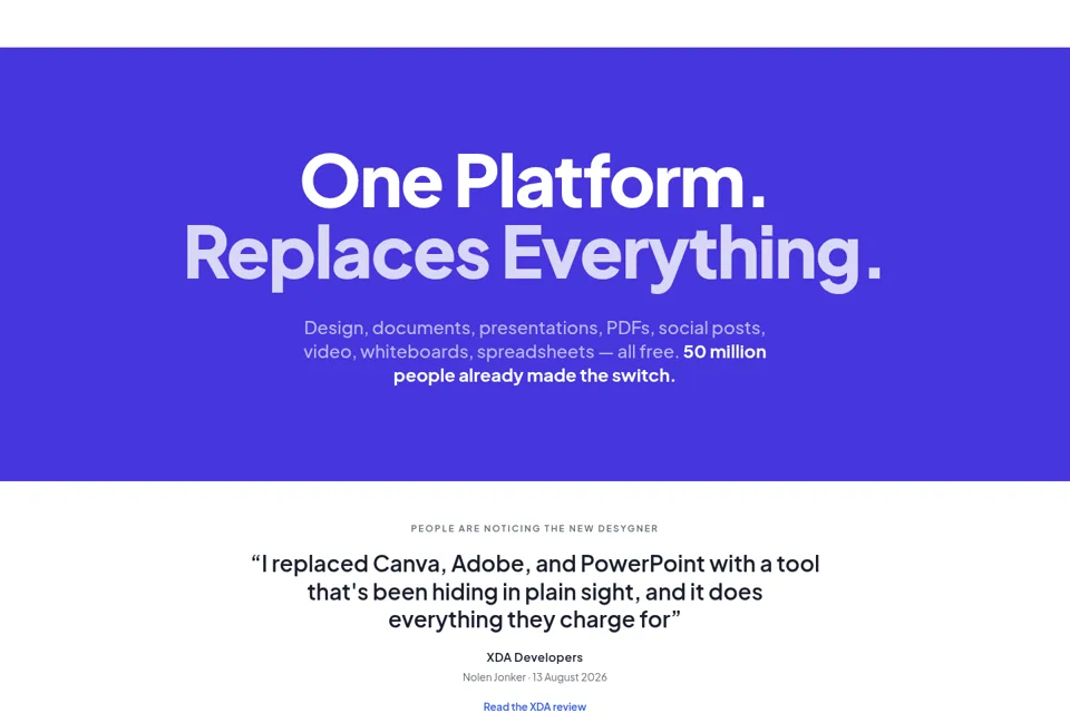 Landing page preview