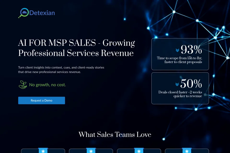 Aperçu de la landing page