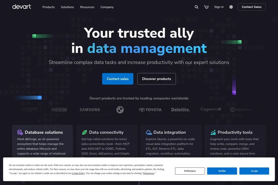 Aperçu de la landing page