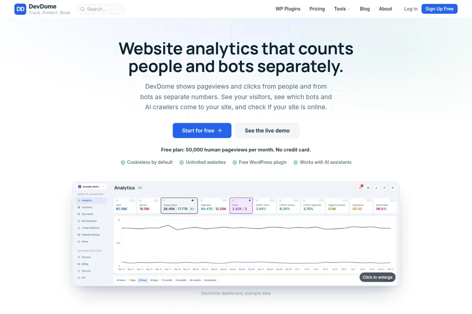 Landing page preview