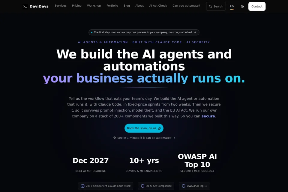 Aperçu de la landing page