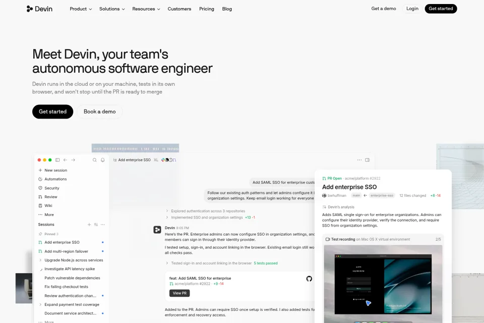 Landing page preview