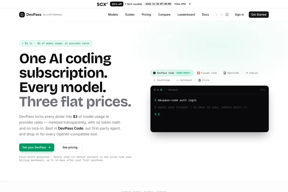 Aperçu de la landing page