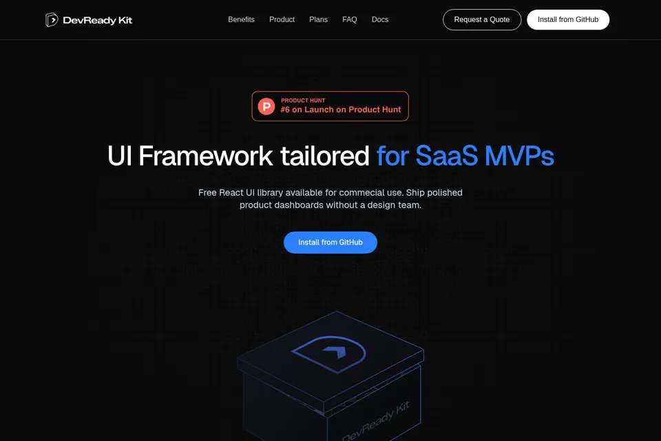 Aperçu de la landing page