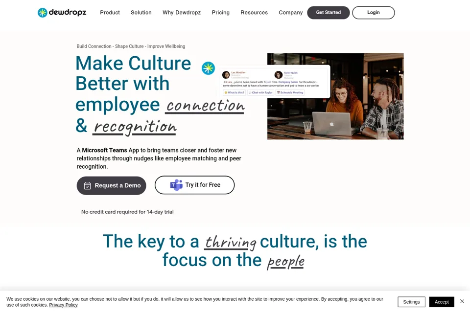 Aperçu de la landing page