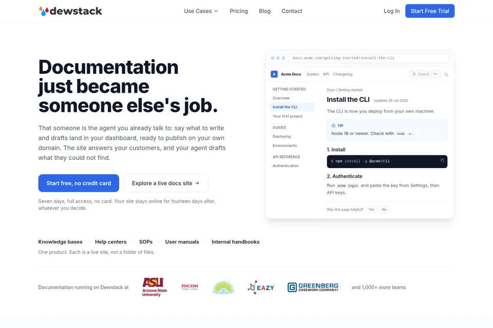 Landing page preview