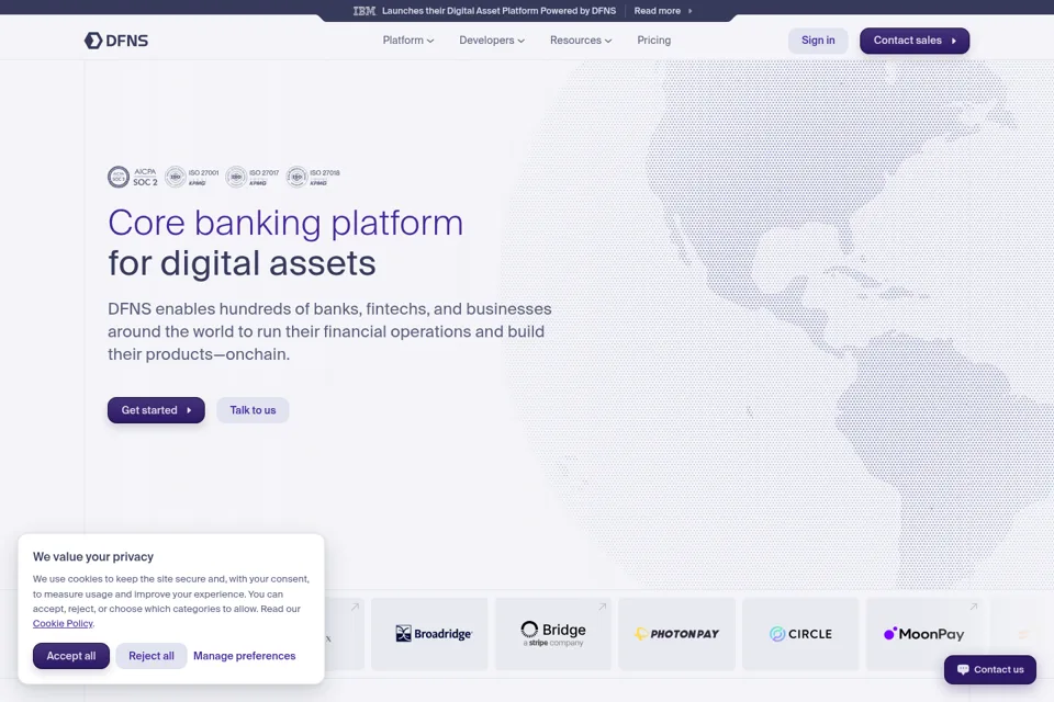 Aperçu de la landing page