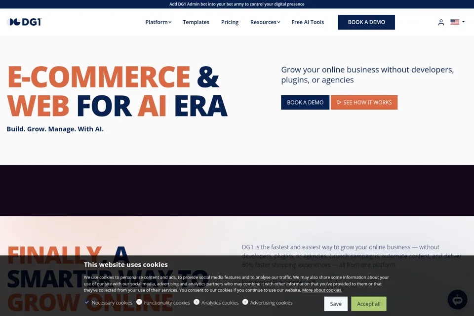 Aperçu de la landing page