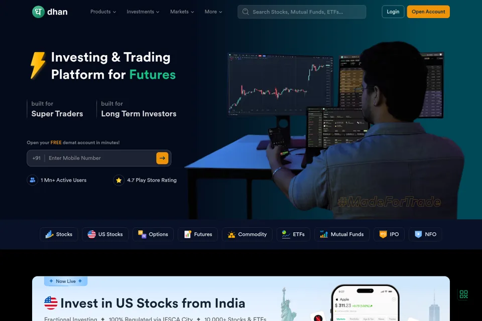 Aperçu de la landing page