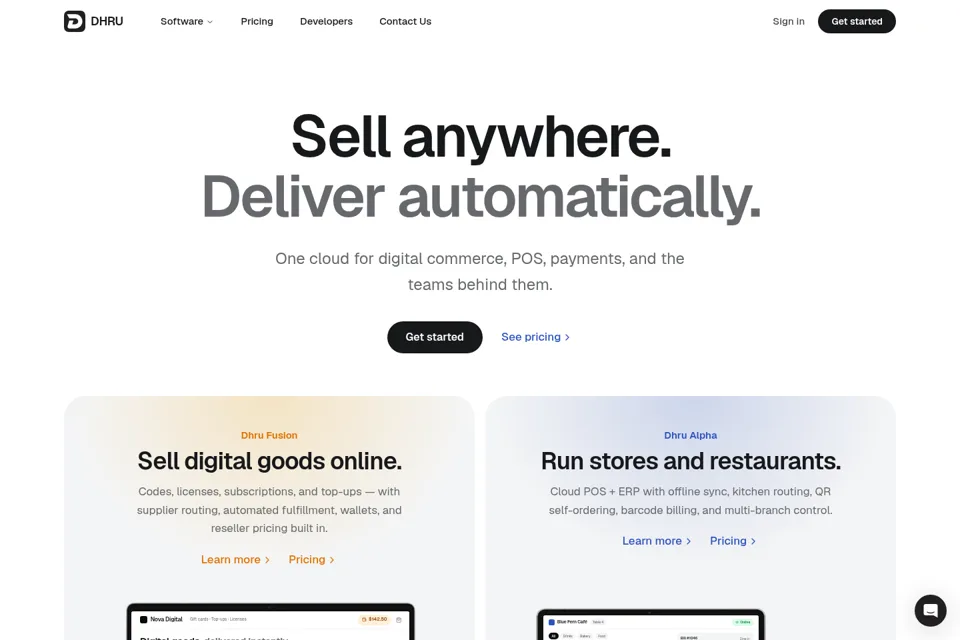 Aperçu de la landing page