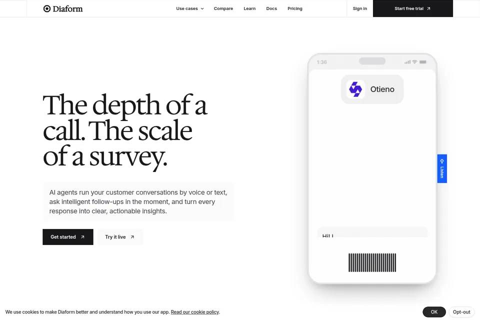 Aperçu de la landing page