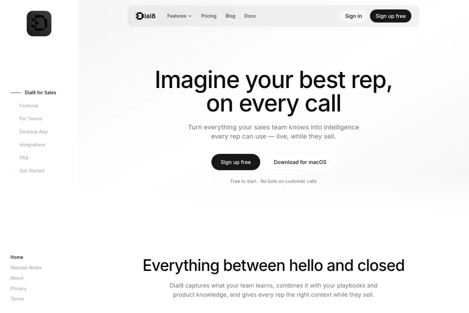 Aperçu de la landing page