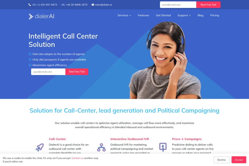 Aperçu de la landing page