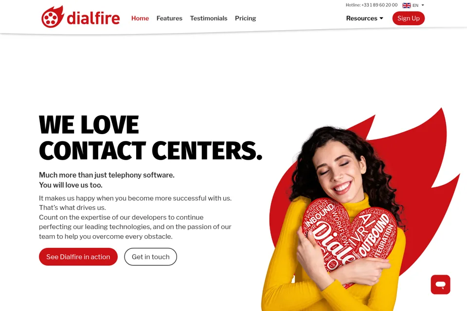 Aperçu de la landing page