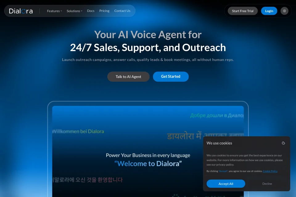 Aperçu de la landing page