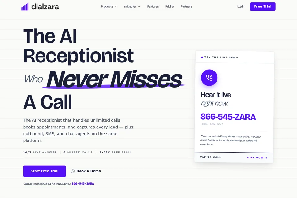 Aperçu de la landing page