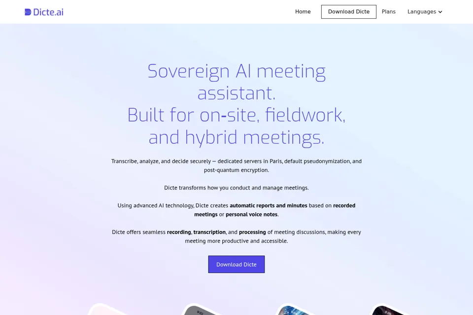 Aperçu de la landing page