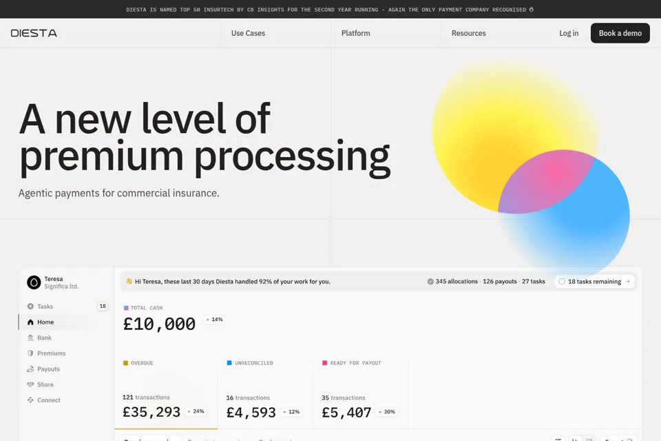 Aperçu de la landing page