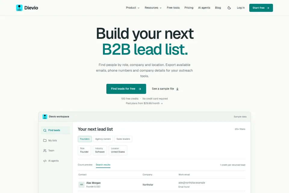 Landing page preview