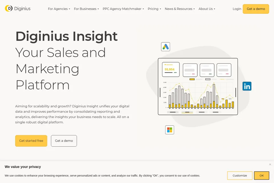 Aperçu de la landing page