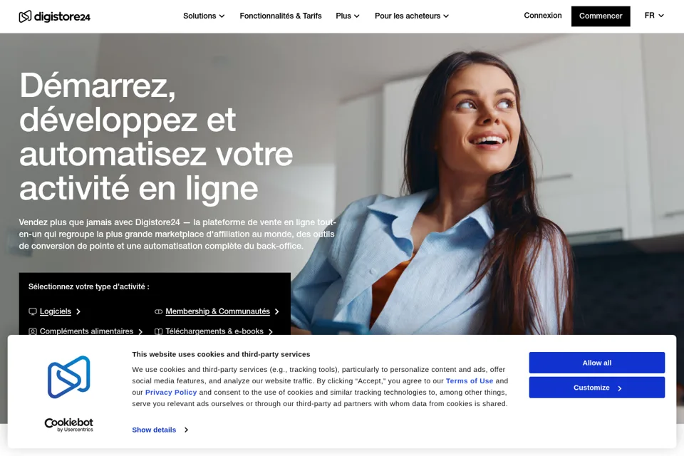 Aperçu de la landing page