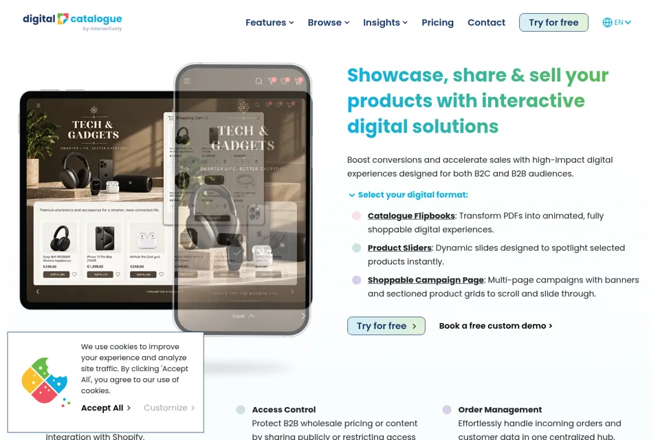 Aperçu de la landing page