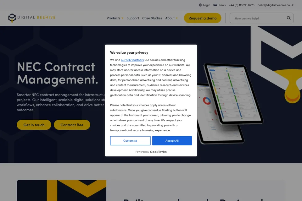 Aperçu de la landing page