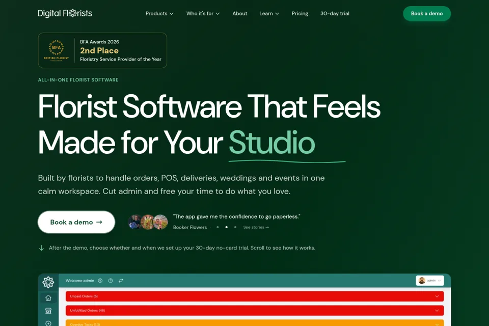 Aperçu de la landing page