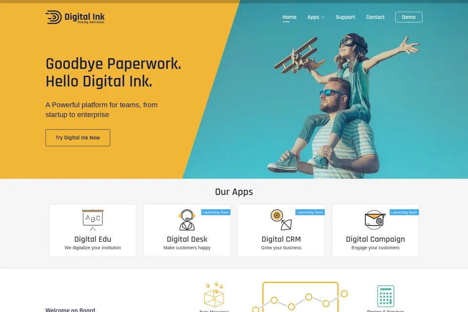 Aperçu de la landing page