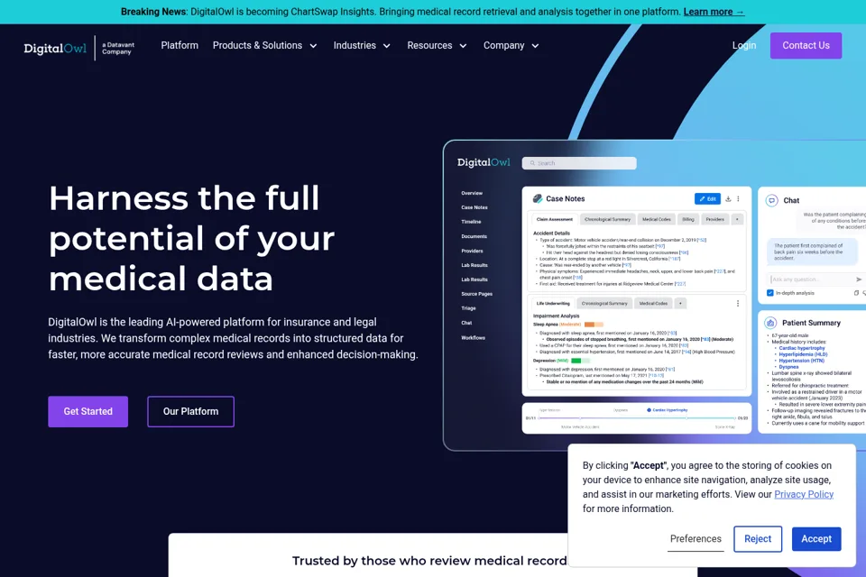 Aperçu de la landing page