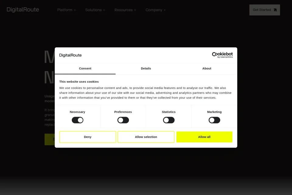 Aperçu de la landing page