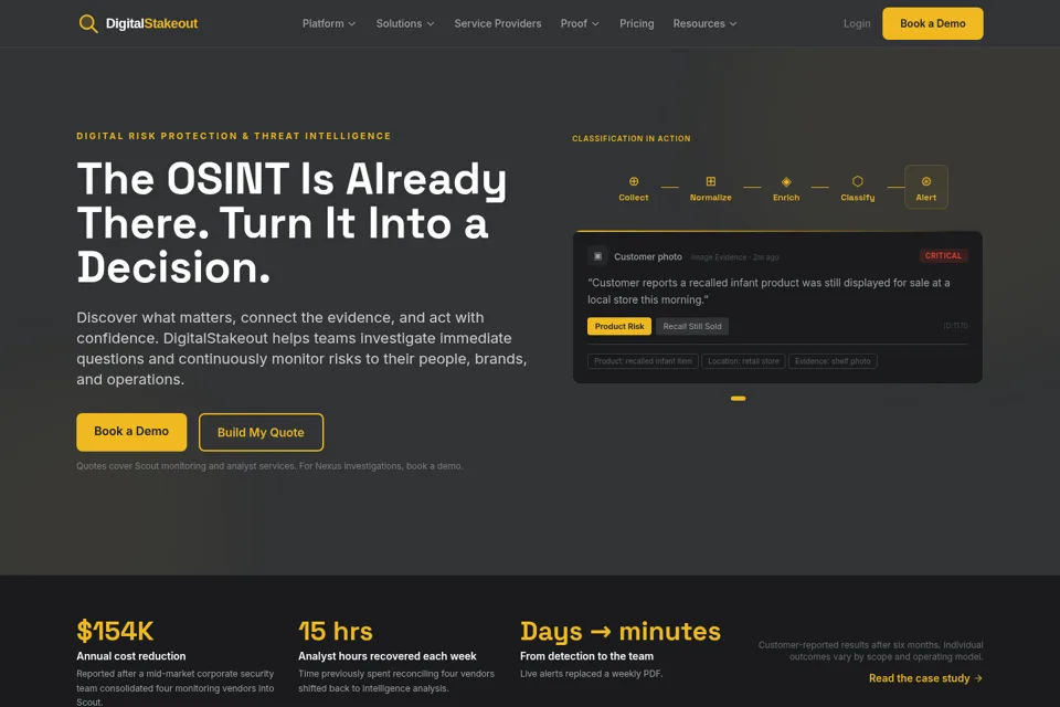 Aperçu de la landing page