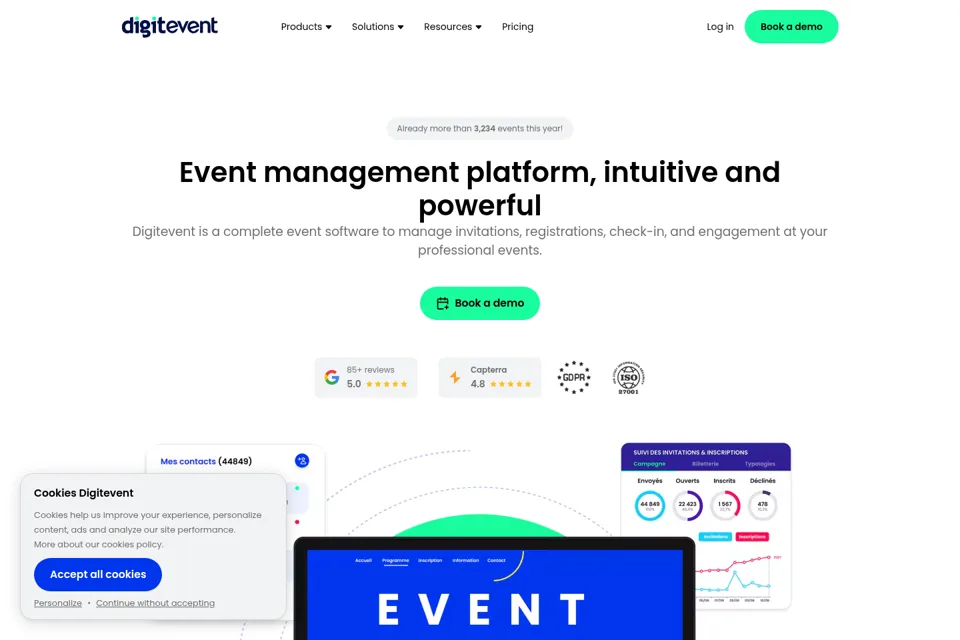 Aperçu de la landing page