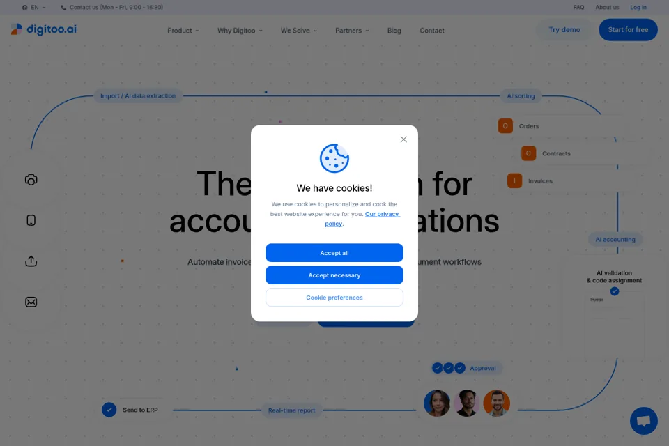 Aperçu de la landing page