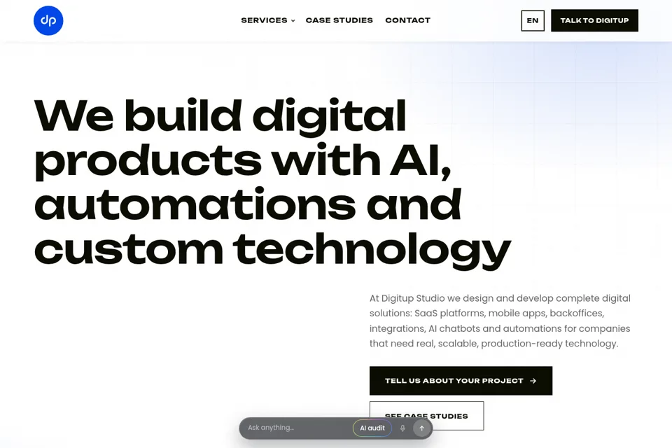Aperçu de la landing page