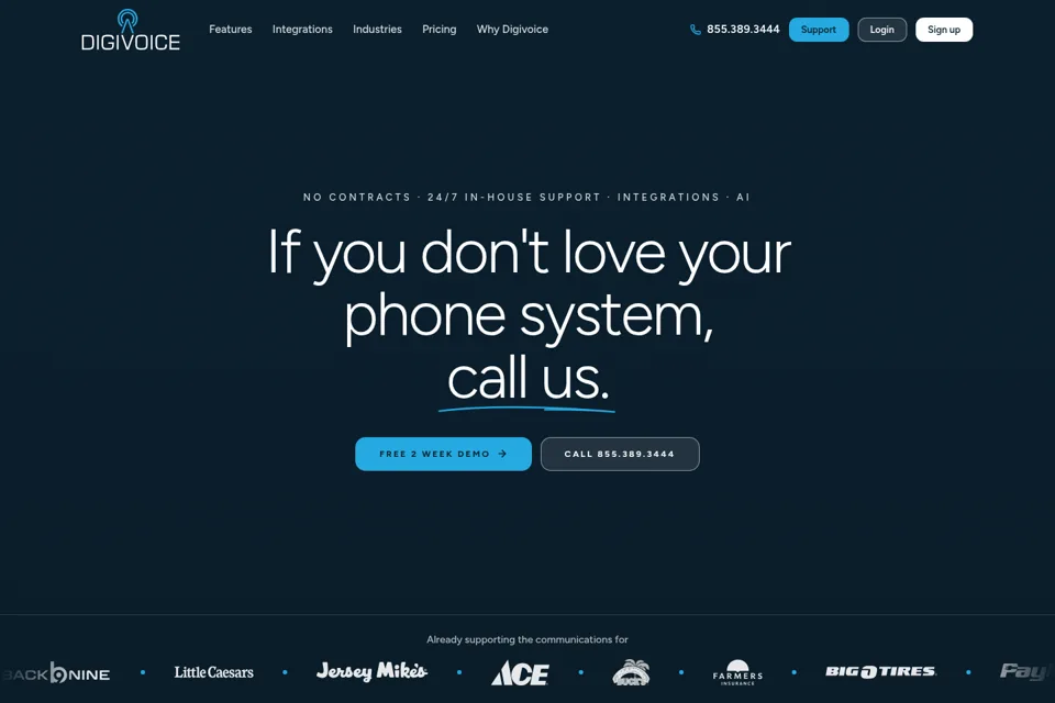 Aperçu de la landing page