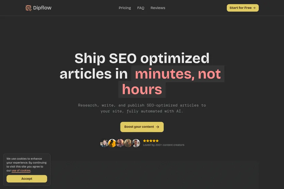 Aperçu de la landing page