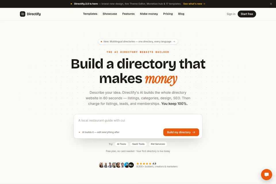 Landing page preview