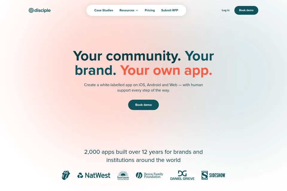 Aperçu de la landing page