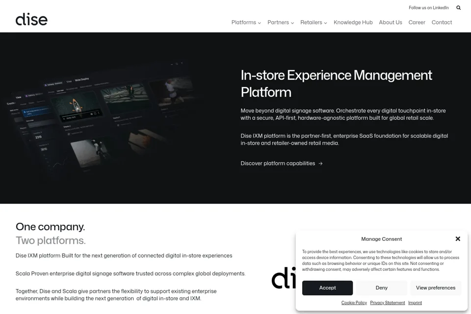 Aperçu de la landing page
