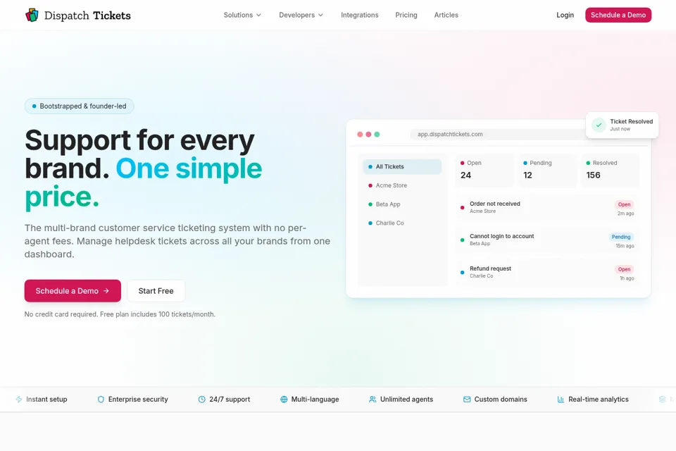 Aperçu de la landing page