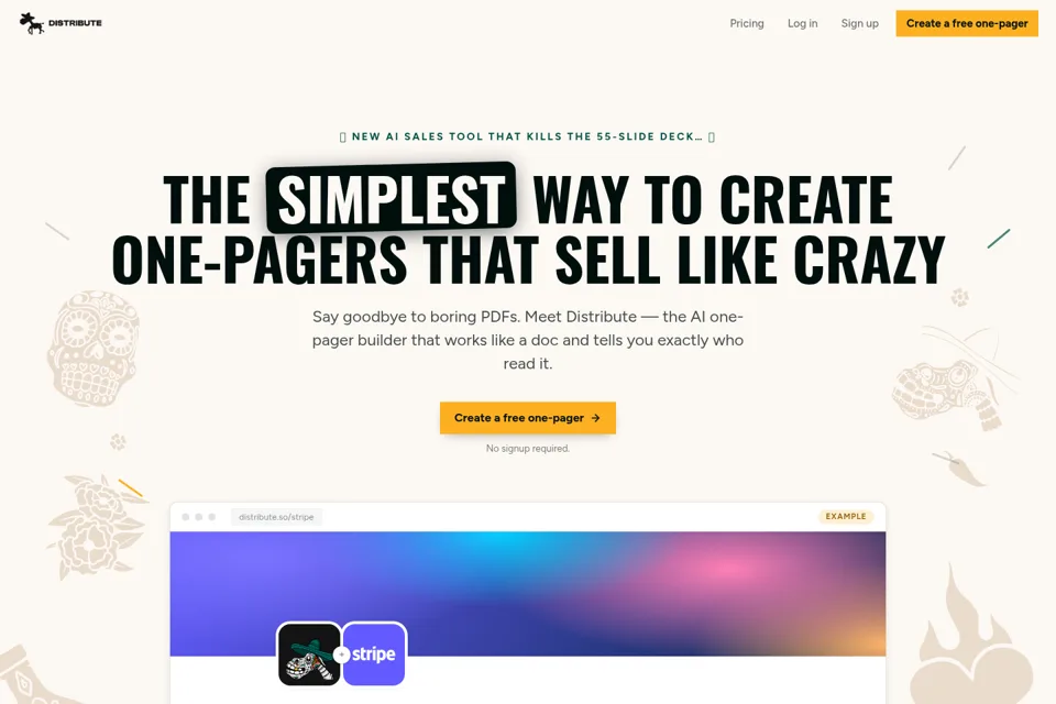 Aperçu de la landing page