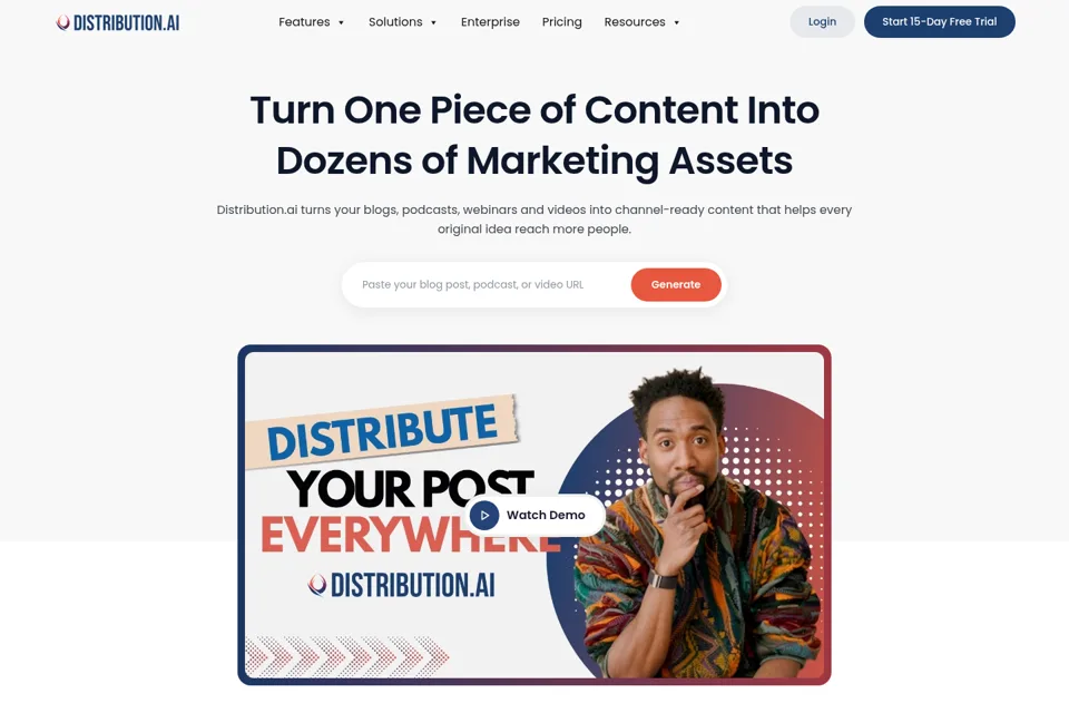 Aperçu de la landing page
