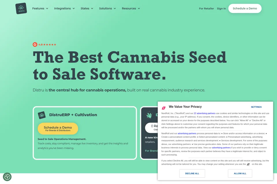 Aperçu de la landing page