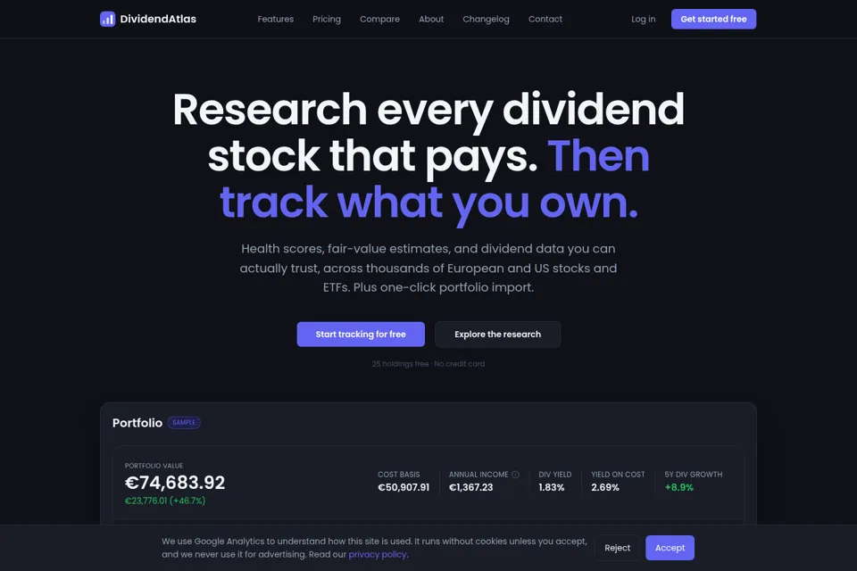 Aperçu de la landing page